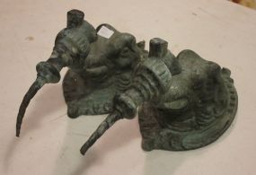 Pair Metal Elephant Wall Sconces