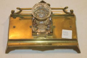 Brass Inkwell in Stand