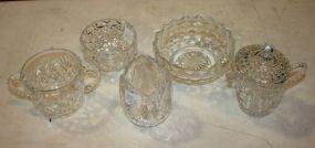 Glass Creamer, Sugars, and Bowl