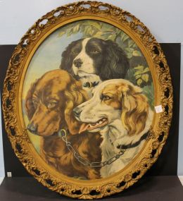 Oval Print of Dogs