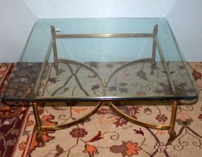 Brass Glass Top Sofa Table