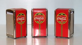 Three Coca- Cola Napkin Despensers