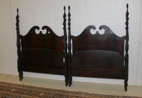 Pair of Mahogany Twin Poster Beds