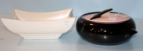 Hull Pottery Planter, Shawnee Pottery Chafing Dish with Sun Dial Lid