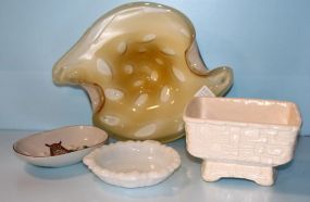 Art Glass Dish, Owl Soap Dish, Milk Glass Dish, Planter