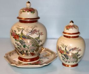 Two Satsuma Ginger Jars, Satsuma Plate