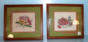 Needlework of Strawberries, and Needlework of Onions