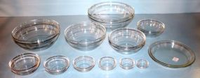 Nest of Duralex Bowls, Pyrex Pie Dish