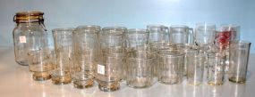 Group of Twenty- Five Glasses and Jar