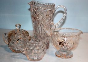 Glass Pitcher, Creamer/ Sugar, Unusual Pitcher