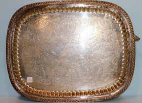 Large Footed Silverplate Tray with Handles