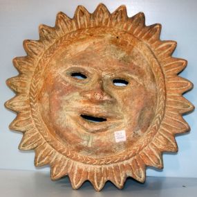 Pottery Sun Face Wall Plaque