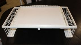 White Wood and Wicker Bed Tray