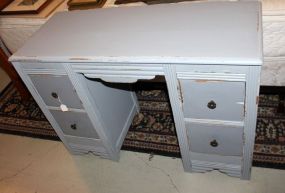 Hand Brushed Distressed Painted Kneehole Desk
