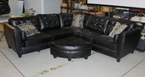 :arge Black Sectional Couch