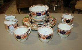 Four English Cups, Sugar, Creamer, Four Saucers, Three Small Plates, Two Cabinet Plates