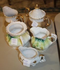 RS Germany Creamer and Sugar, Small Sugar, Creamer, and Small, White Creamer