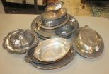 Group of Silverplate Trays, Trays, and Covered Tureens