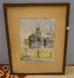 Old Vicksburg Courthouse Watercolor by Elizabeth Pajerski