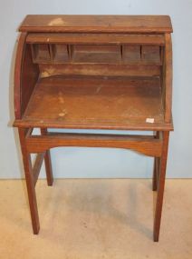 Child's Oak Desk and Chair