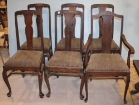 Set of Six Queen Ann Style Chairs