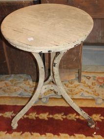 Painted Iron Base Table with Wood Top
