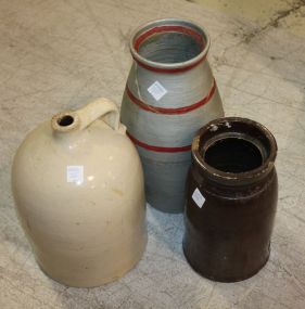 #2 Crock Jug, Brown Crock, and Gray Crock