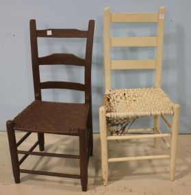 Two Early Rush Seat Chairs
