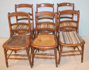 Set of Six Walnut Victorian Side Chairs