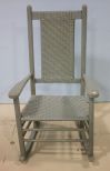 Painted Rocker with Rush Back and Seat