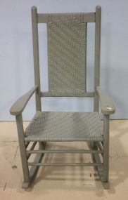 Painted Rocker with Rush Back and Seat