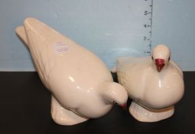 Two Ceramic Pigeons