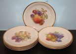Eight German Transfer Painted Plates