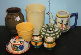Pottery Jar (Oxford, Ms) and Seven Ceramic Pieces