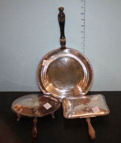 Two Silverplate Crumbers and Handled Dish