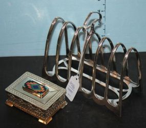Silverplate Toast Holder and Box