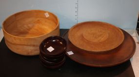 Lazy Susan, Two Wood Bowls, Collection of Wood Bowls