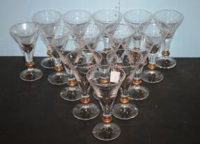 Set of Sixteen Fluted Glasses