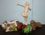 Pottery, Wood, Ceramic Animals, 