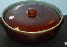 Large Pottery Covered Dish