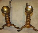 Pair of Brass Andirons