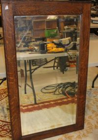 Oak Beveled Glass Mirror
