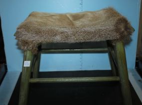 Stool with Deer Hide Seat