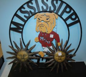 Mississippi State Wall Decorations and Two Sun Decors