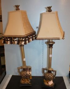 Pair of Decorative Table Lamps with Matching Shades