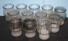 Group of Twelve Clear Glass Votif Candle Holders