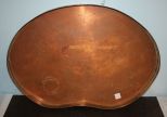 Large Copper Tray with a Reticulated Brass Gallery