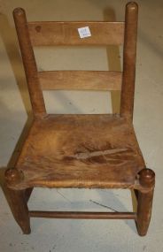 Early Child's Chair with Cowhide Seat