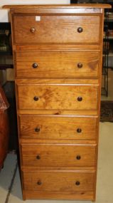 Tall Six Drawer Pine Chest