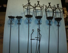 Lot of Iron Candleholders